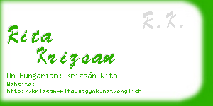 rita krizsan business card